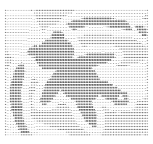 ASCII art attēls no burtiem un cipariem vai zīmēm